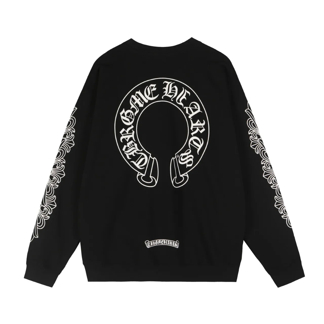 P250 Chrome Hearts Chrome Hearts Sanskrit letters classic print horseshoe flower arm cross sweatshirt Size: SMLXL Color: black white